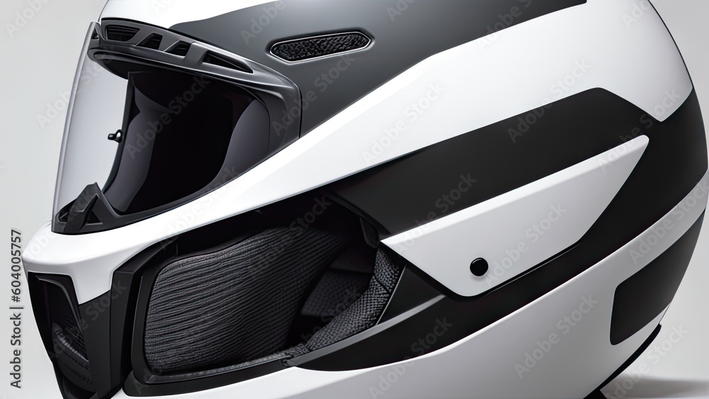 Modern Design Motorbike Helmet. Firm. Glossy. Professional Equipment. Generative AI