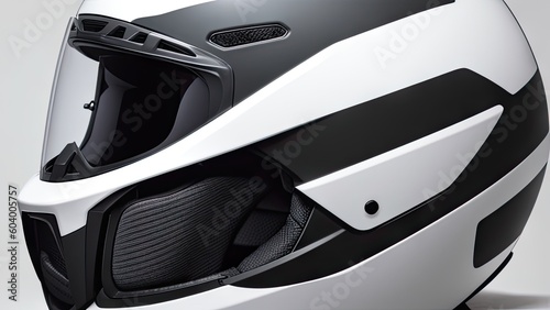 Modern Design Motorbike Helmet. Firm. Glossy. Professional Equipment. Generative AI