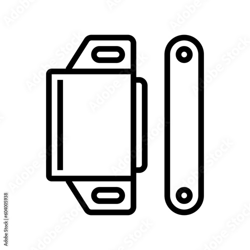 magnetic catch hardware furniture fitting line icon vector. magnetic catch hardware furniture fitting sign. isolated contour symbol black illustration