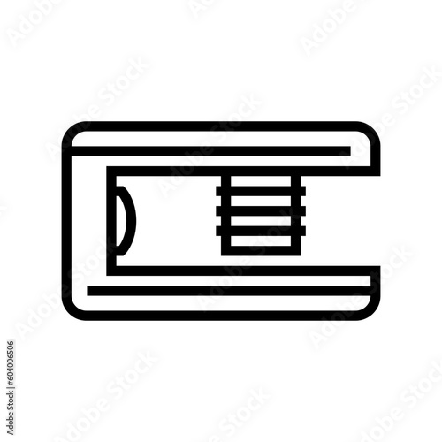 glass shelf bracket hardware furniture fitting line icon vector. glass shelf bracket hardware furniture fitting sign. isolated contour symbol black illustration