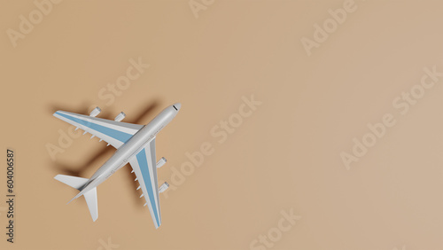 The 3D Air plane illustration with orange background