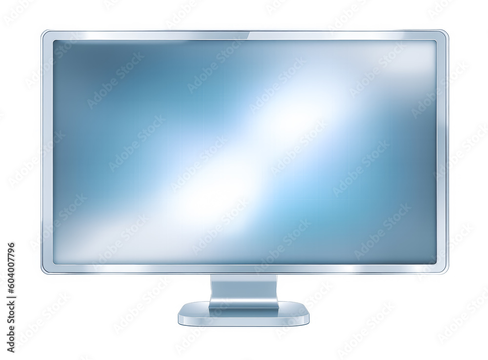 Computer monitor with screen design on white or black background. Generative Ai Illustration. Computer monitor with screen design on white or black background. Generative Ai Illustration.
