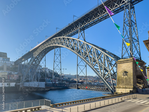View of Dom Luis I bridge at Porto  Portugal