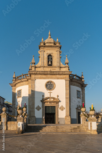View at the Church Bom Jesus da Cruz with fountain in Barcelos. The town symbol is a rooster in Portuguese called Galo de Barcelos (Rooster of Barcelos). photo