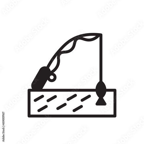 Winter Ice Fishing Icon
