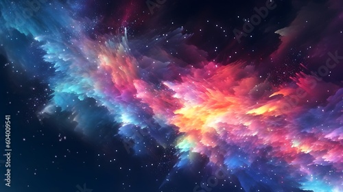 Generative AI. Multicolored nebulae or clouds 