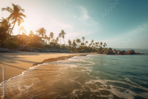 beach with palm trees