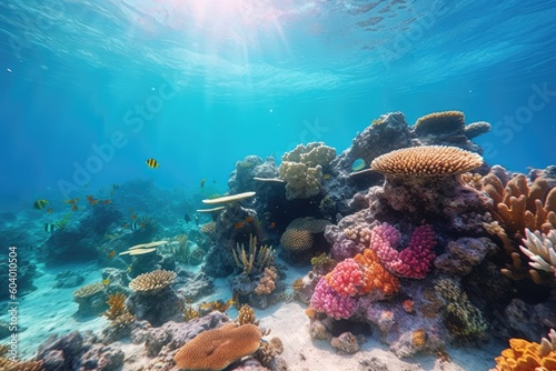 coral reef in sea