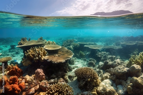 coral reef in sea