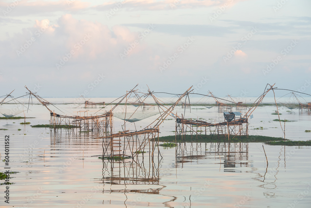 the Local crane of fisherman in Thailand