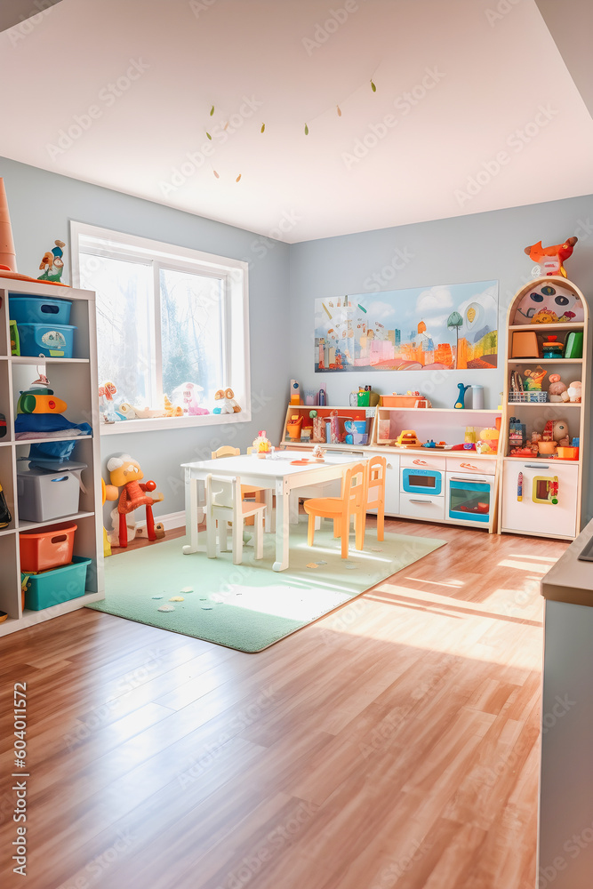 Fototapeta premium Immaculate Playroom: Sparkling Space for Family Play, Courtesy of Home Cleaning Experts