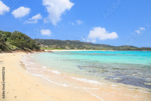 Crystal clear turquoise water in the bay "Spiaggia Barca Bruciata", Golfo Arzachena - Sardinia