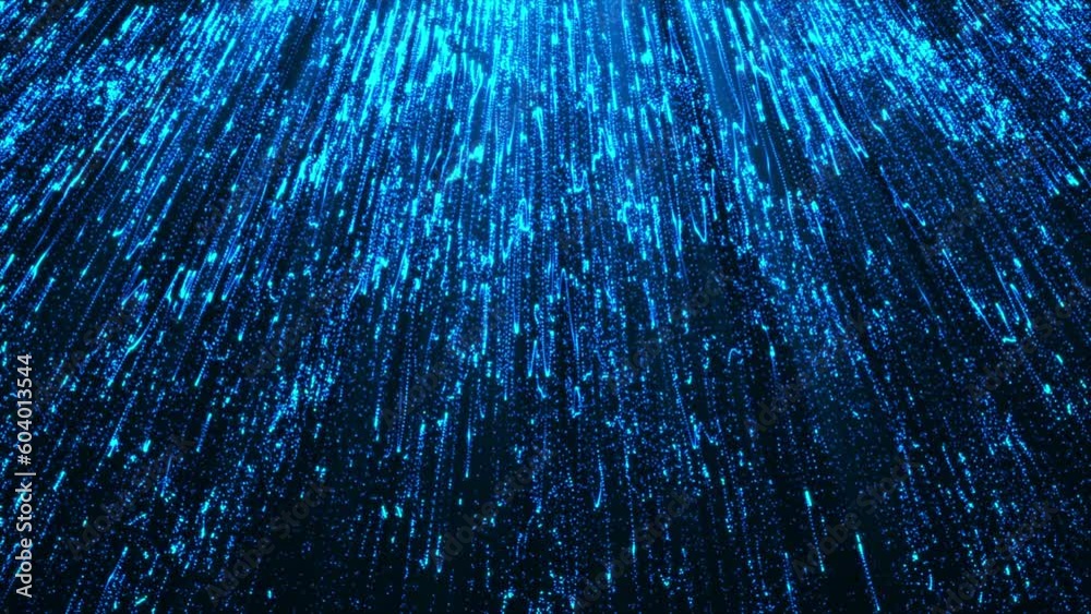 3D animation. Glitter particles abstract background flickering particles bokeh effect. Shimmering texture glittering light rain glow. Hi-tech digital particles flow cyber space environment background