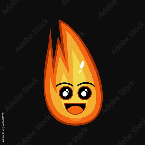 Red flames cartoon premium vector suitable for icon, logo and etc