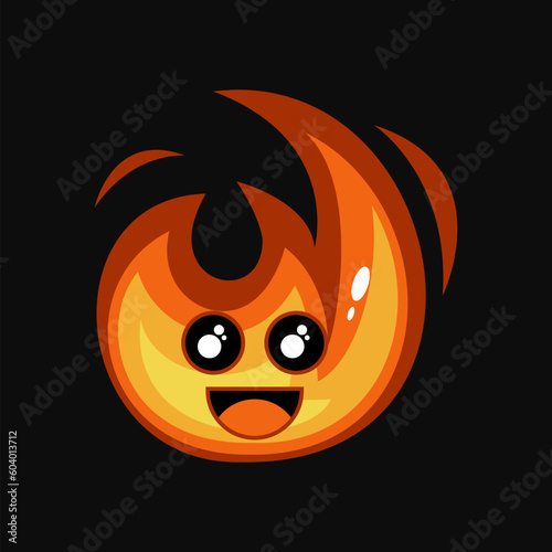 Red flames cartoon premium vector suitable for icon, logo and etc