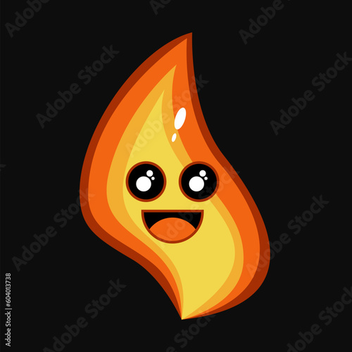 Red flames cartoon premium vector suitable for icon, logo and etc
