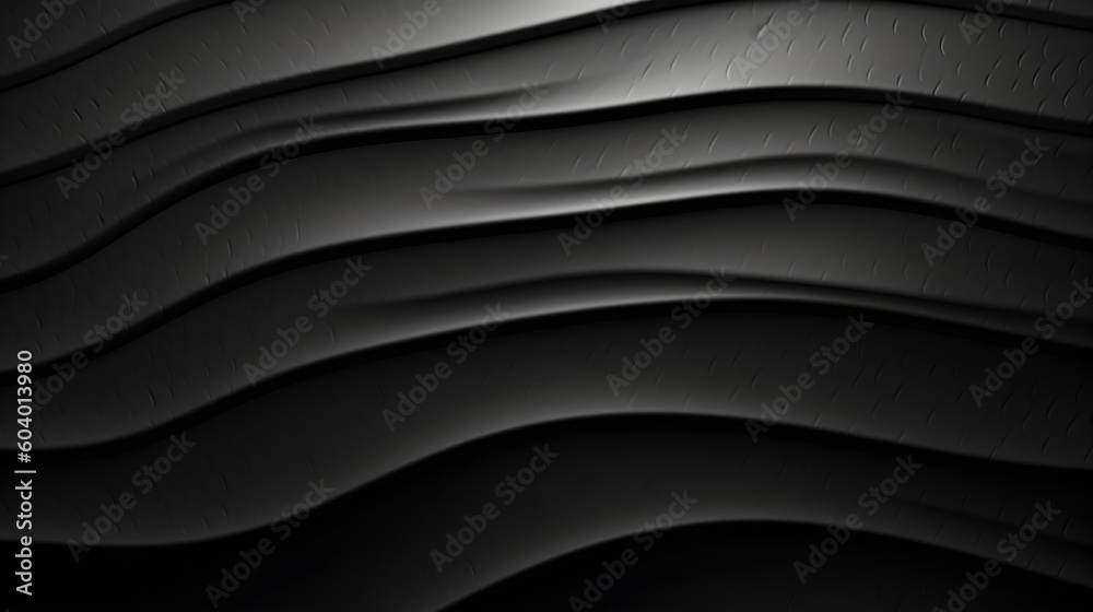 Obraz premium Black wavy background. Generative AI.