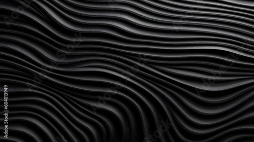 Black wavy background. Generative AI.