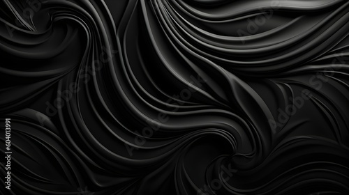 Black wavy background. Generative AI.