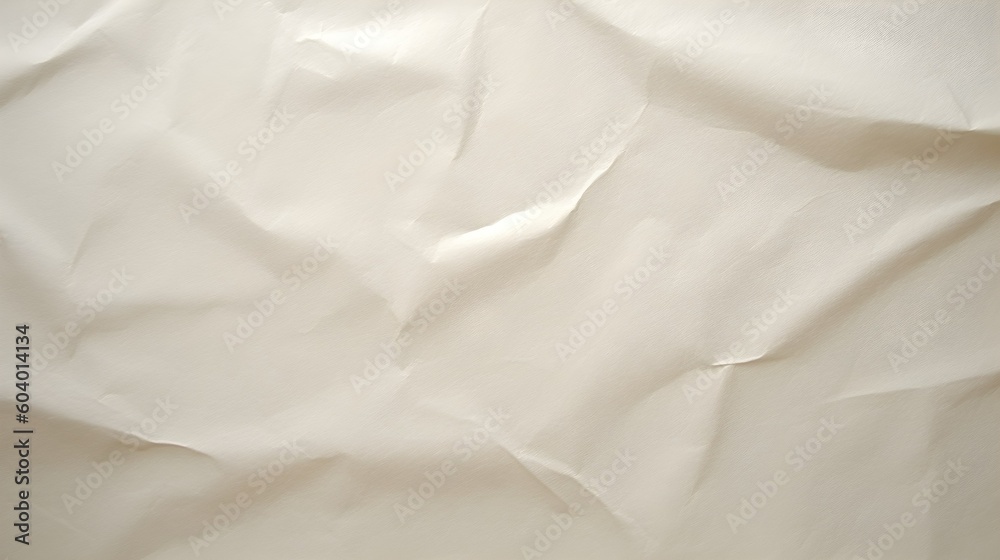 Texture of white crumpled paper. Generative AI.