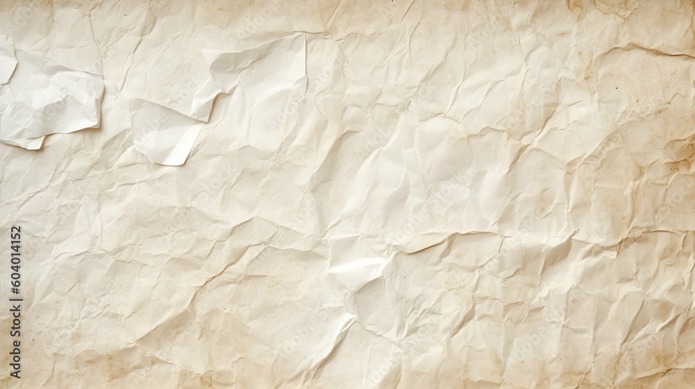 Texture of white crumpled paper. Generative AI. Texture of white crumpled paper. Generative AI.
