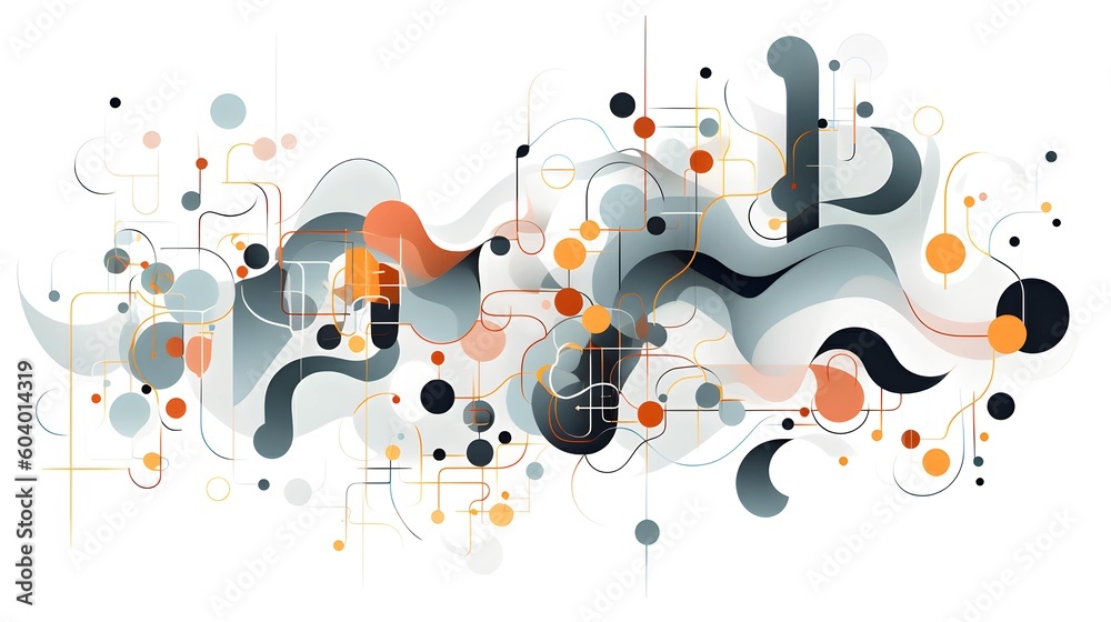 Fototapeta premium Abstract art background with geometric elements. Generative AI.