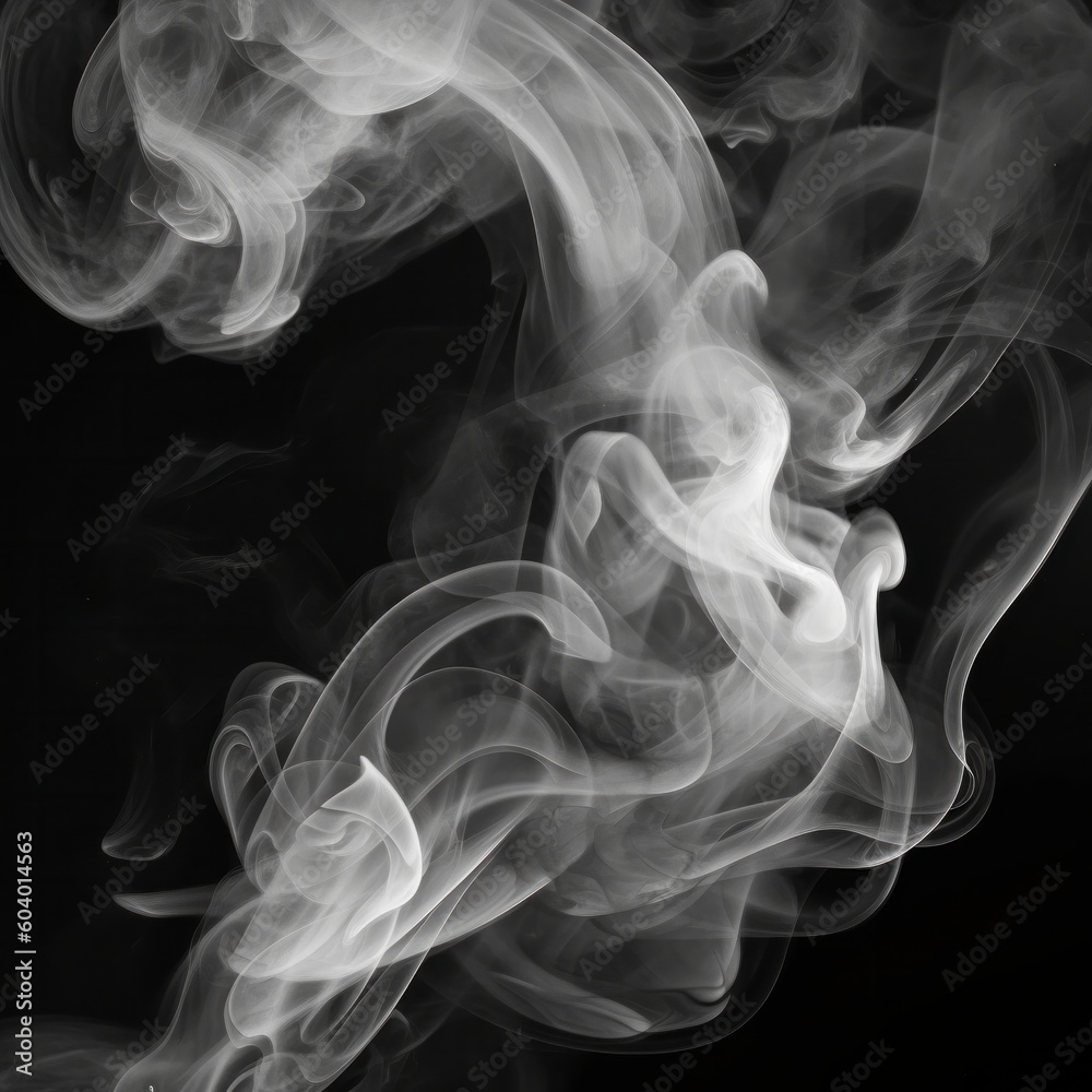 white smoke on black background Generative AI white smoke on black background Generative AI