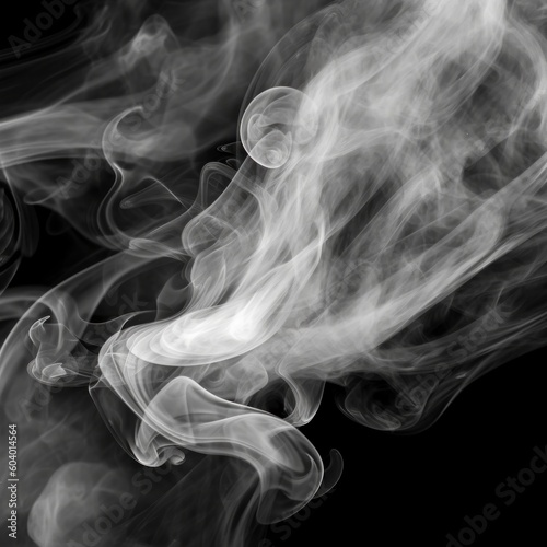 white smoke on black background Generative AI