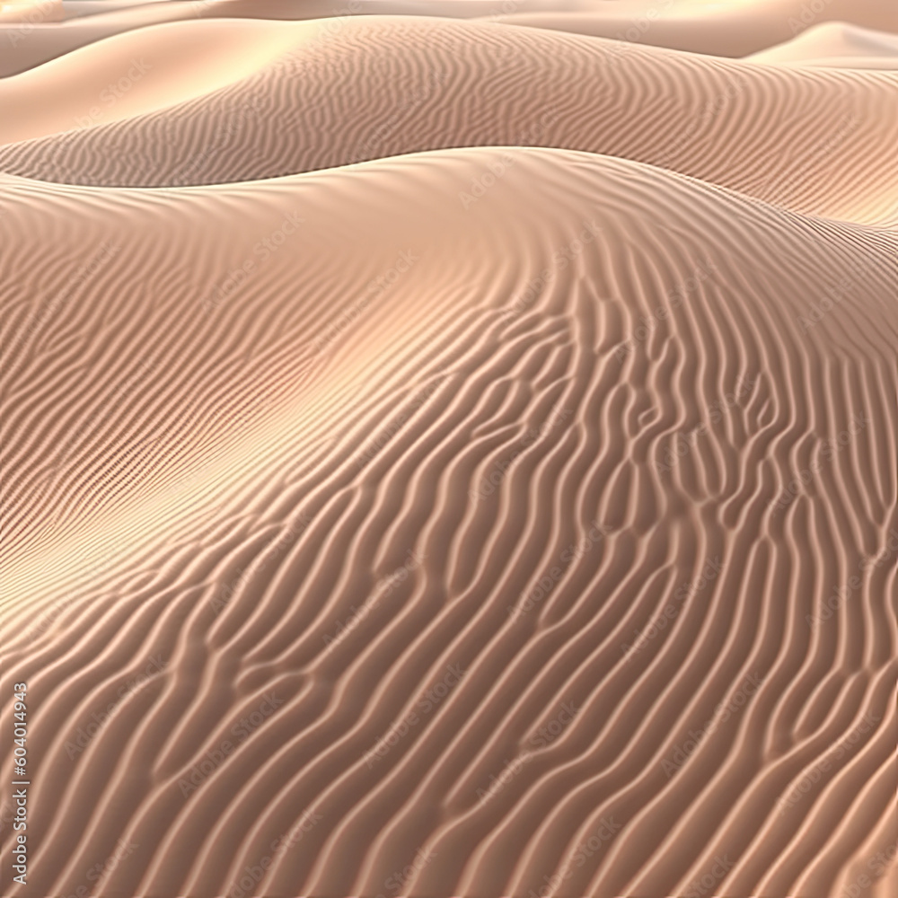 Waves of sand dunes,Artificial rendered desert landscape,AI generated. Waves of sand dunes,Artificial rendered desert landscape,AI generated.