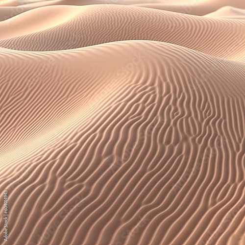 Waves of sand dunes,Artificial rendered desert landscape,AI generated. © visoot