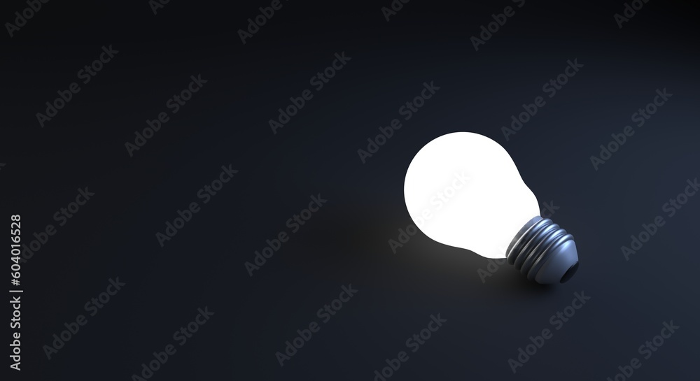 lamp lit in a dark environment, idea, background for idea and creativity, advertising agency (3d illustration) lamp lit in a dark environment, idea, background for idea and creativity, advertising agency (3d illustration)