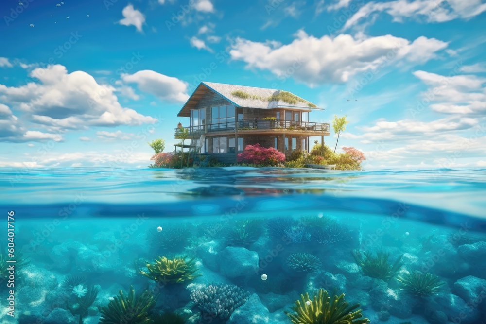 Fototapeta premium Sea scape landscape corals beach reef wallpaper