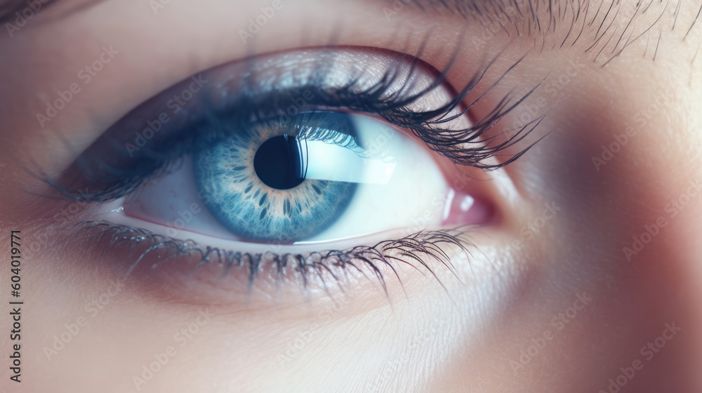 Fototapeta premium close up of a female eye, ai generative
