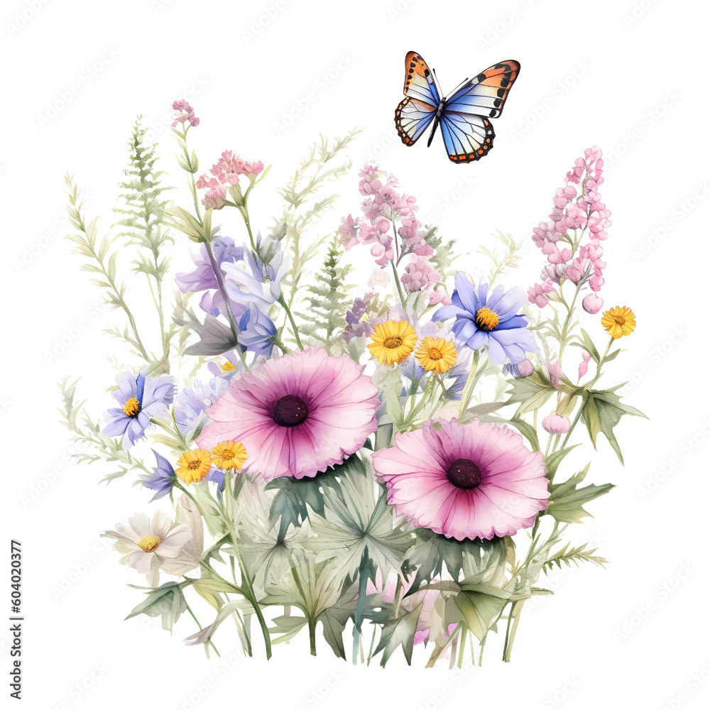wildflowers and butterflies
