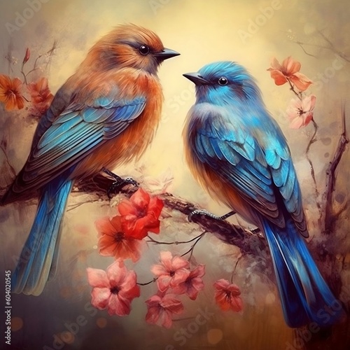 Graceful Pair of Birds. AI