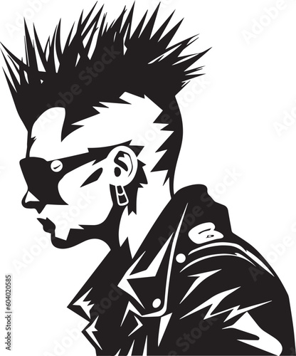 Punk head, Punk rock vector Illustration, SVG