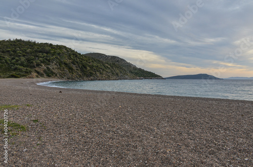 Fototapeta Naklejka Na Ścianę i Meble -  scenic view of Tuzla Bay and Tuzla Beach on Turkish Aegean coast near Kucukbahce (Karaburun, Izmir province, Turkiye)