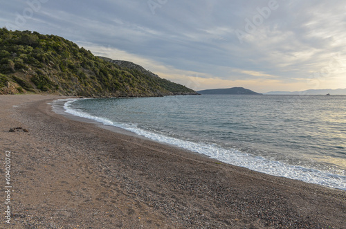 Fototapeta Naklejka Na Ścianę i Meble -  scenic view of Tuzla Bay and Tuzla Beach on Turkish Aegean coast near Kucukbahce (Karaburun, Izmir province, Turkiye)