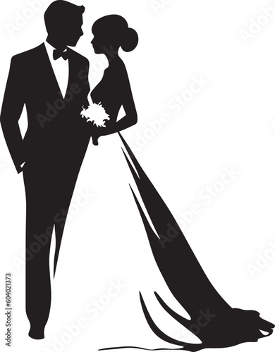 Bride and groom, Wedding, new family vector illustration, EPS