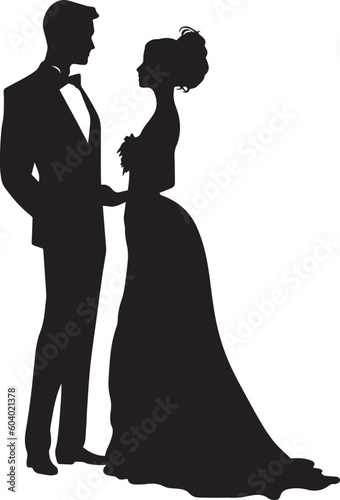 Bride and groom, Wedding, new family vector illustration, SVG