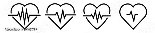 heart with heartbeat shape hospital logo health
