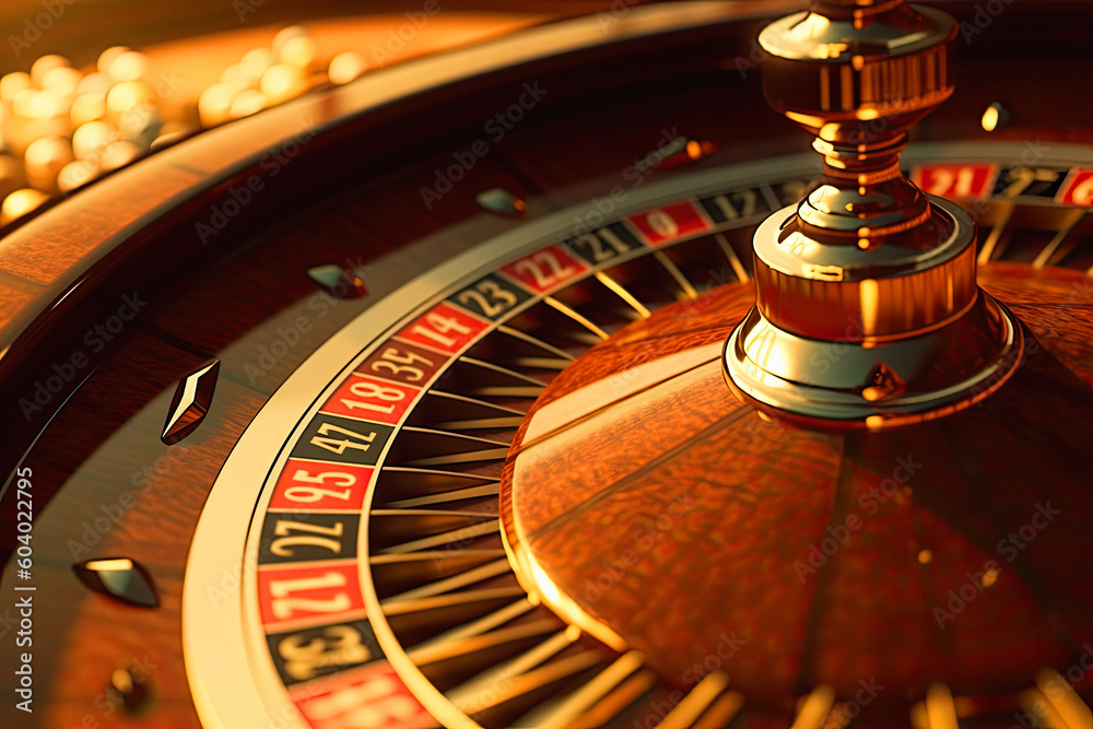 Roulette wheel casino, Ai generative Roulette wheel casino, Ai generative