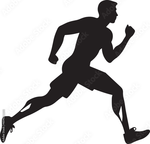 Running man silhouette vector illustration, SVG