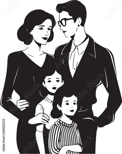 Happy family vector illustration, SVG
