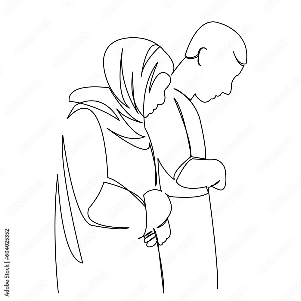 couple praying to Allah