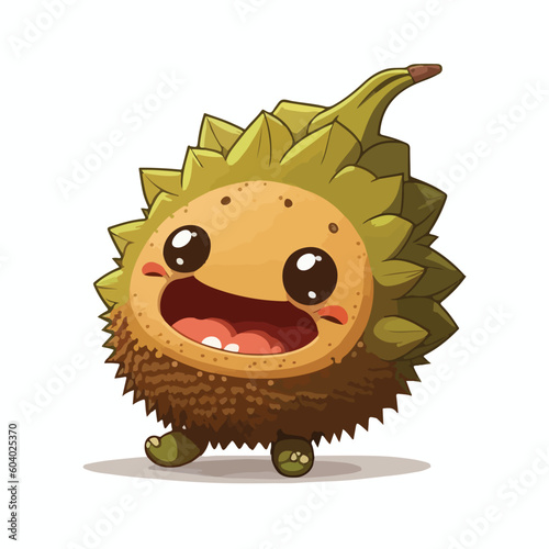 vector cute durian cartoon style