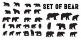 A set of bears silhouette vector design.