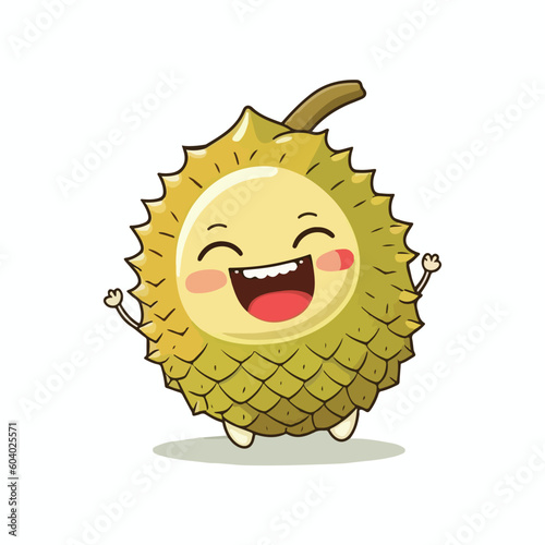 vector cute durian cartoon style