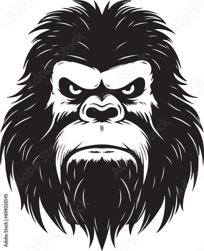 Bigfoot head, snowman head, Yeti head, Vector illustration, SVG