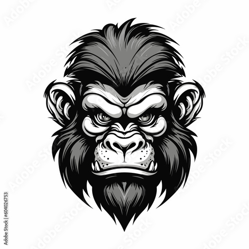Fototapeta Naklejka Na Ścianę i Meble -  Monkey head logo vector - Gorilla Brand Symbol